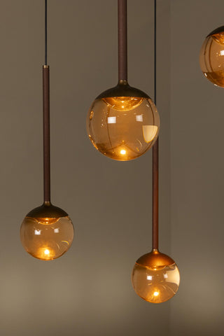 CALINA - Suspension - LED Dimmable - CCT - 12x7W 2200K/3300K - Avec module LED remplaçable - Café