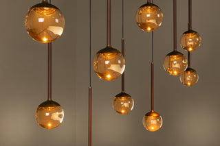 CALINA - Suspension - LED Dimmable - CCT - 12x7W 2200K/3300K - Avec module LED remplaçable - Café