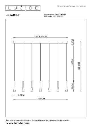 JOAKIM - Pendant light - LED Dimmable - CCT - 7x6,2W 2700K/4000K - With replaceable LED module - Coffee