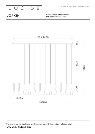 JOAKIM - Pendant light - LED Dimmable - CCT - 12x7W 2700K/4000K - With replaceable LED module - Coffee