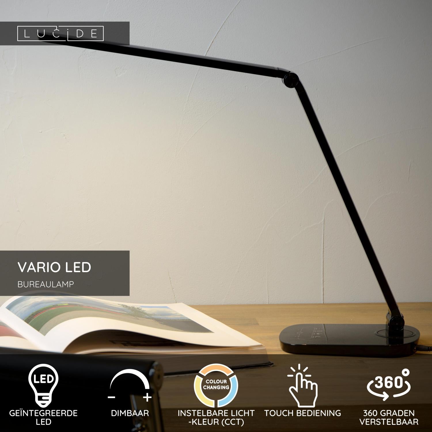 VARIO LED - Bureaulamp - LED Dimb. - CCT - 1x8W 2700K/6500K - Zwart