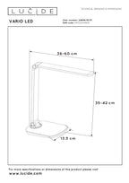 VARIO LED - Lampe de bureau - LED Var. - CCT - 1x8W 2700K/6500K - Blanc