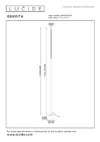 GRIFFITH - Lampadaire - Ø 21 cm - LED Dimmable - CCT - 1x18W 2700K/4000K - Bronze