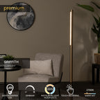 GRIFFITH - Lampadaire - Ø 21 cm - LED Dimmable - CCT - 1x18W 2700K/4000K - Bronze
