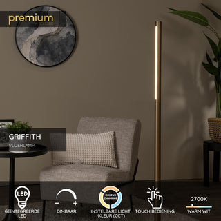 GRIFFITH - Lampadaire - Ø 21 cm - LED Dimmable - CCT - 1x18W 2700K/4000K - Bronze