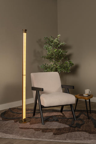 JANDERIN - Vloerlamp - LED Dimb. - CCT - 2x17W 2200K/3300K - Handbewegingssensor - Champagne kleur | Vibes