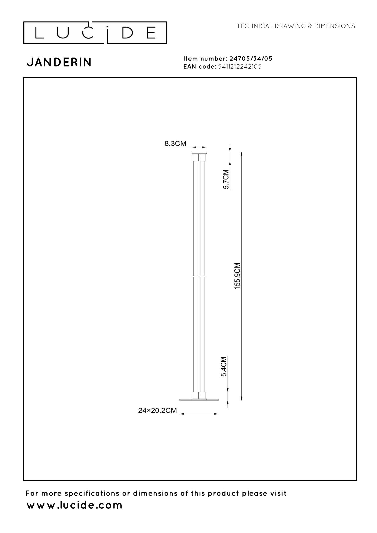JANDERIN - Vloerlamp - LED Dimb. - CCT - 2x17W 2200K/3300K - Handbewegingssensor - Champagne kleur | Vibes