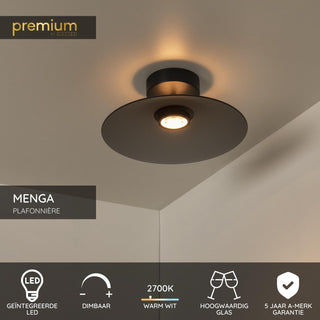 MENGA - Plafonnière - Ø 40 cm - LED Dimb. - 1x11W 2700K - Fumé