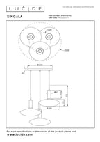 SINGALA - Hanglamp - Ø 55 cm - 3xE27 - Mat Goud / Messing