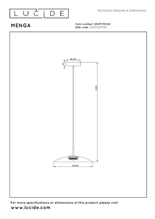 MENGA - Suspension - Ø 40 cm - LED Dimmable - 1x11W 2700K - Ambre