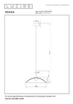 MENGA - Hanglamp - Ø 60 cm - LED Dimb. - 1x18,6W 2700K - Amber