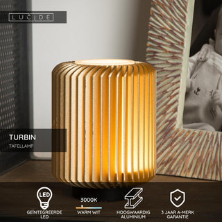 TURBIN - Lampe de table - Ø 10,6 cm - LED - 1x5W 3000K - Or mat / Laiton