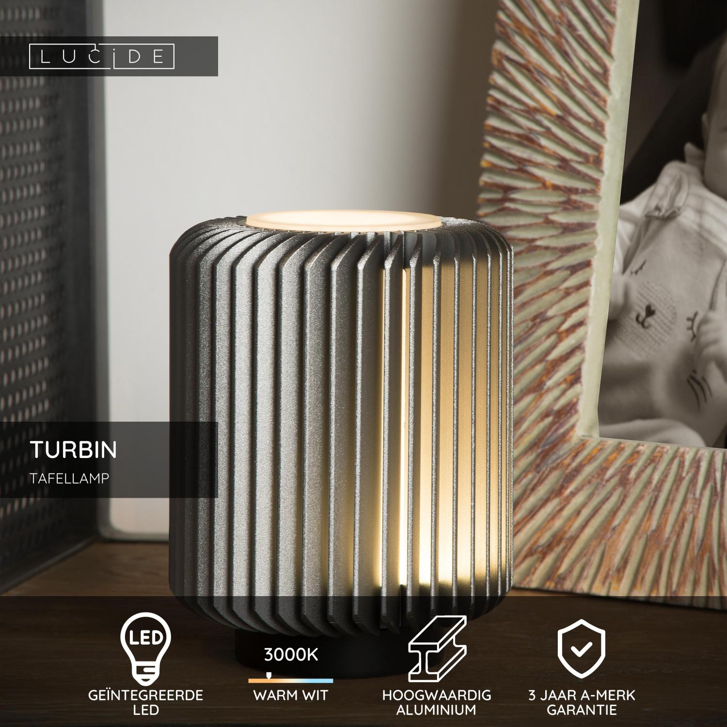 TURBIN - Lampe de table - Ø 10,6 cm - LED - 1x5W 3000K - Gris