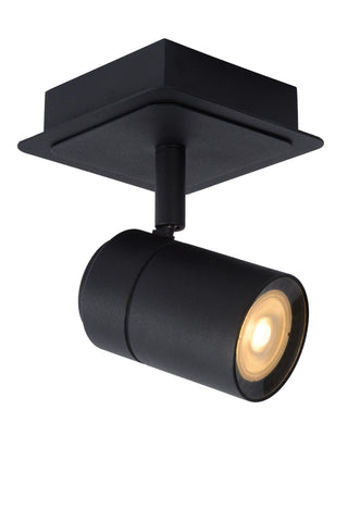 LENNERT - Spot plafonnier Salle de bain - LED Var. - GU10 - 1x5W 3000K - IP44 - Noir