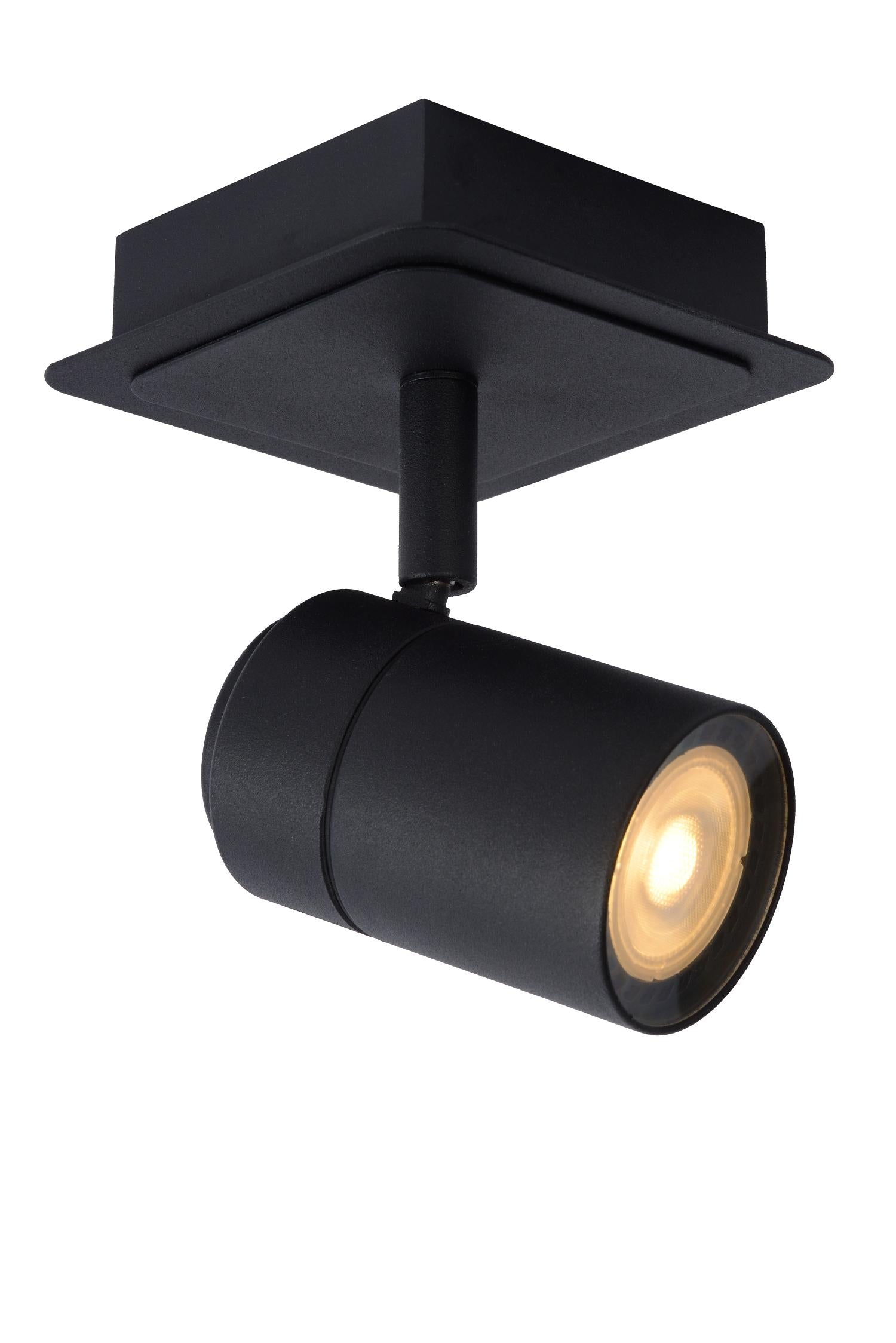 LENNERT - Spot plafonnier Salle de bain - LED Var. - GU10 - 1x5W 3000K - IP44 - Noir