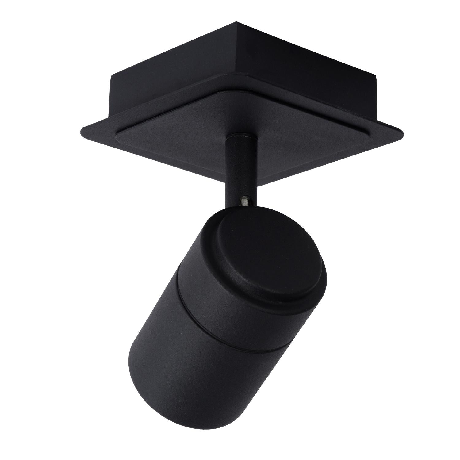 LENNERT - Spot plafonnier Salle de bain - LED Var. - GU10 - 1x5W 3000K - IP44 - Noir