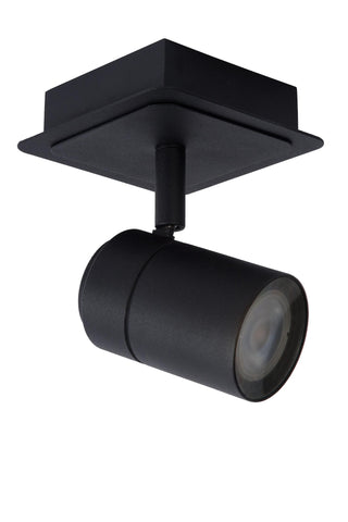 LENNERT - Spot plafonnier Salle de bain - LED Var. - GU10 - 1x5W 3000K - IP44 - Noir