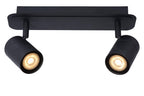 LENNERT - Spot plafonnier Salle de bain - LED Var. - GU10 - 2x5W 3000K - IP44 - Noir