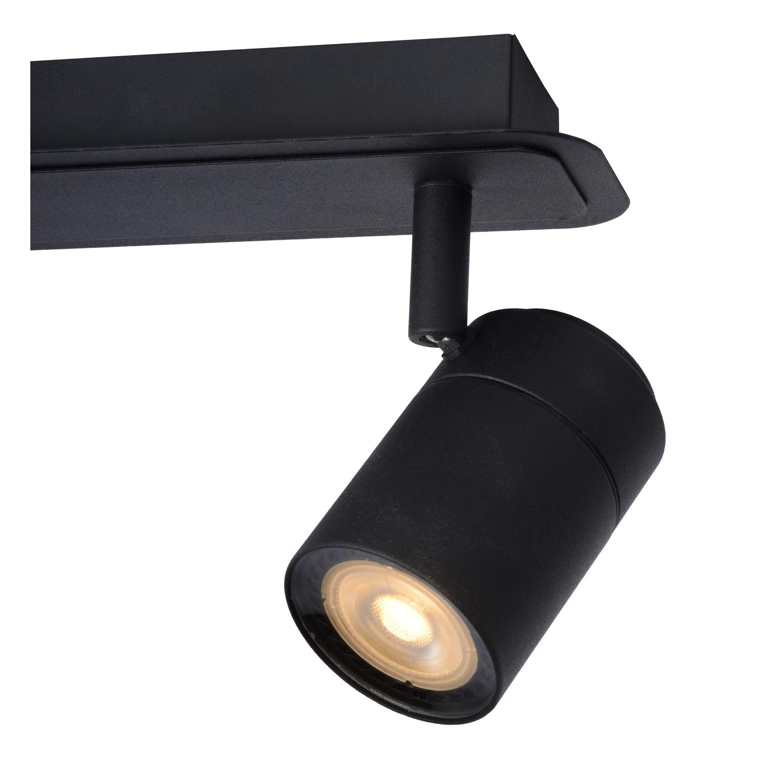 LENNERT - Spot plafonnier Salle de bain - LED Var. - GU10 - 2x5W 3000K - IP44 - Noir