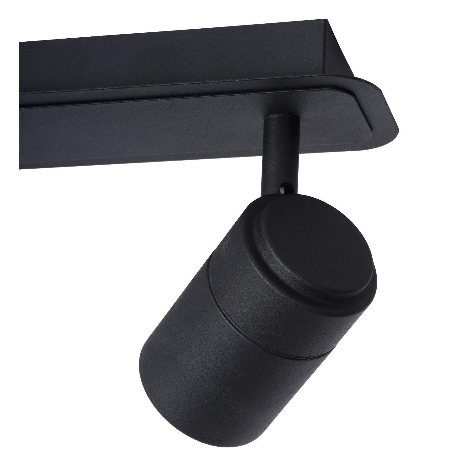 LENNERT - Spot plafonnier Salle de bain - LED Var. - GU10 - 2x5W 3000K - IP44 - Noir