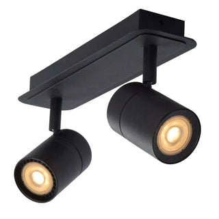 LENNERT - Spot plafonnier Salle de bain - LED Var. - GU10 - 2x5W 3000K - IP44 - Noir
