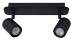 LENNERT - Spot plafonnier Salle de bain - LED Var. - GU10 - 2x5W 3000K - IP44 - Noir