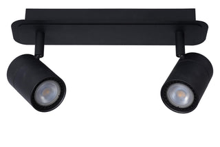 LENNERT - Spot plafonnier Salle de bain - LED Var. - GU10 - 2x5W 3000K - IP44 - Noir