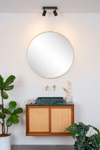 LENNERT - Spot plafonnier Salle de bain - LED Var. - GU10 - 2x5W 3000K - IP44 - Noir