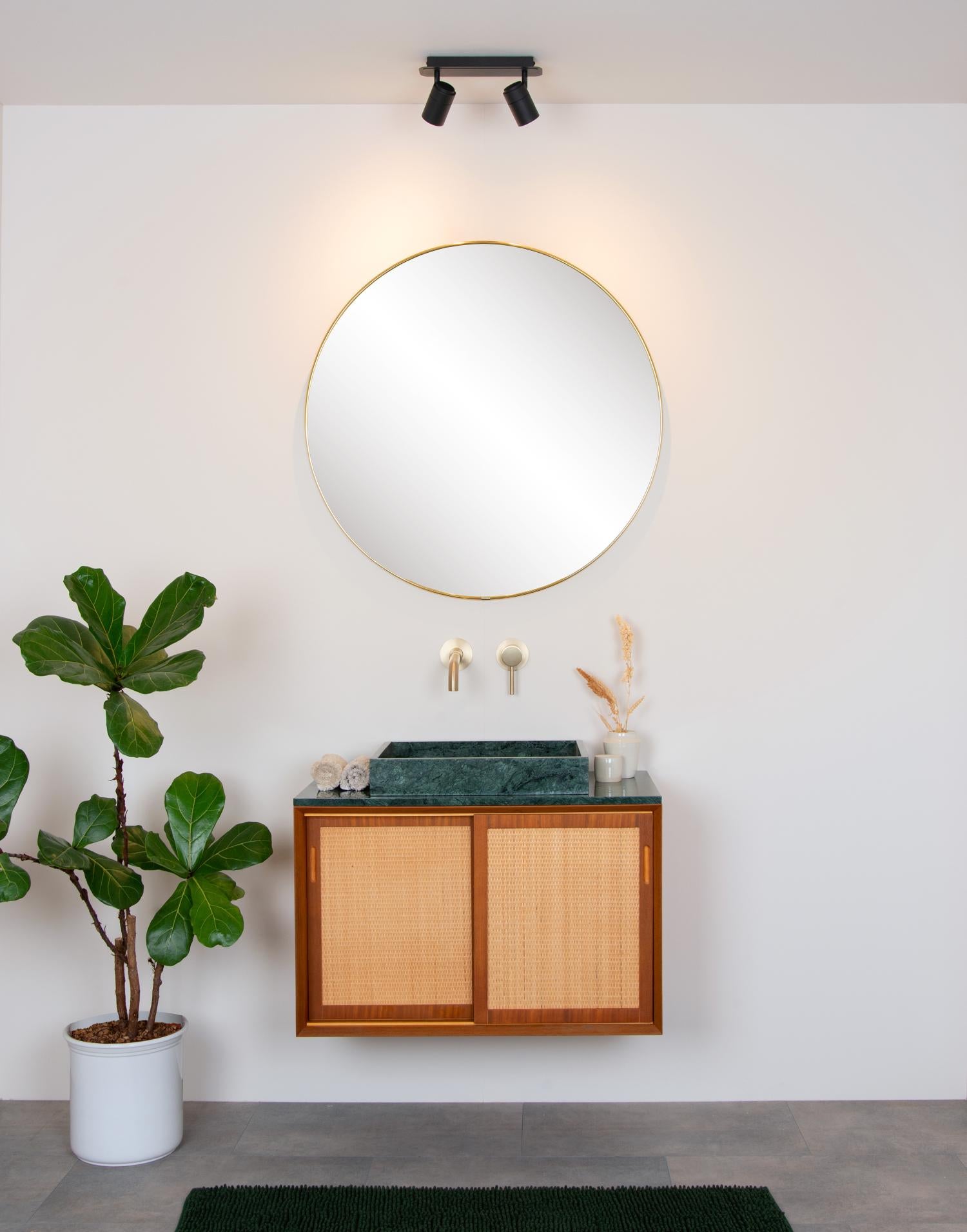LENNERT - Spot plafonnier Salle de bain - LED Var. - GU10 - 2x5W 3000K - IP44 - Noir