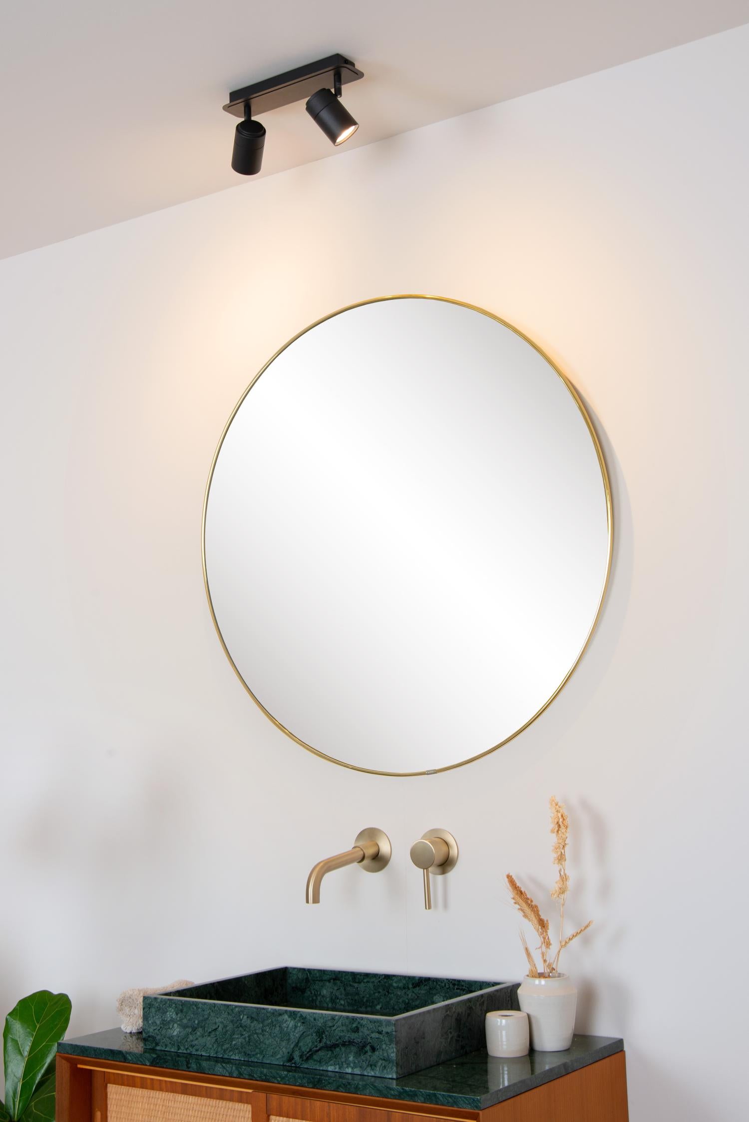LENNERT - Spot plafonnier Salle de bain - LED Var. - GU10 - 2x5W 3000K - IP44 - Noir