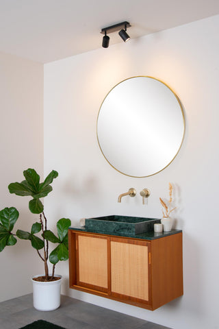 LENNERT - Spot plafonnier Salle de bain - LED Var. - GU10 - 2x5W 3000K - IP44 - Noir