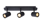 LENNERT - Plafondspot Badkamer - LED Dimb. - GU10 - 3x5W 3000K - IP44 - Zwart
