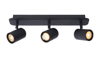 LENNERT - Plafondspot Badkamer - LED Dimb. - GU10 - 3x5W 3000K - IP44 - Zwart