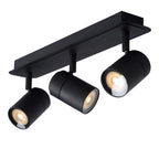 LENNERT - Plafondspot Badkamer - LED Dimb. - GU10 - 3x5W 3000K - IP44 - Zwart