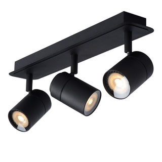 LENNERT - Plafondspot Badkamer - LED Dimb. - GU10 - 3x5W 3000K - IP44 - Zwart