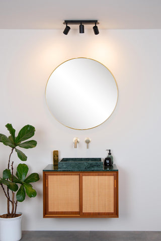 LENNERT - Plafondspot Badkamer - LED Dimb. - GU10 - 3x5W 3000K - IP44 - Zwart