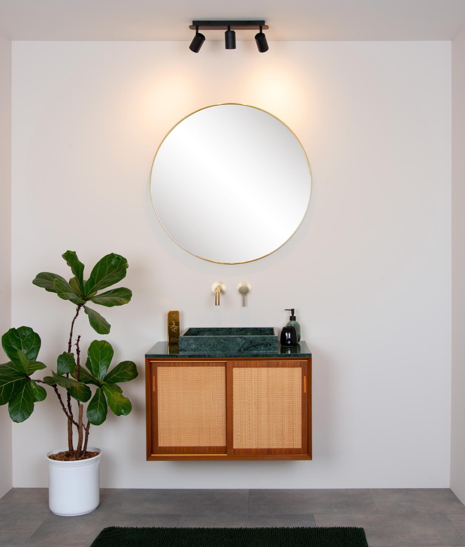 LENNERT - Plafondspot Badkamer - LED Dimb. - GU10 - 3x5W 3000K - IP44 - Zwart