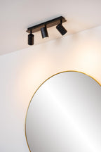 LENNERT - Plafondspot Badkamer - LED Dimb. - GU10 - 3x5W 3000K - IP44 - Zwart