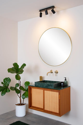 LENNERT - Plafondspot Badkamer - LED Dimb. - GU10 - 3x5W 3000K - IP44 - Zwart