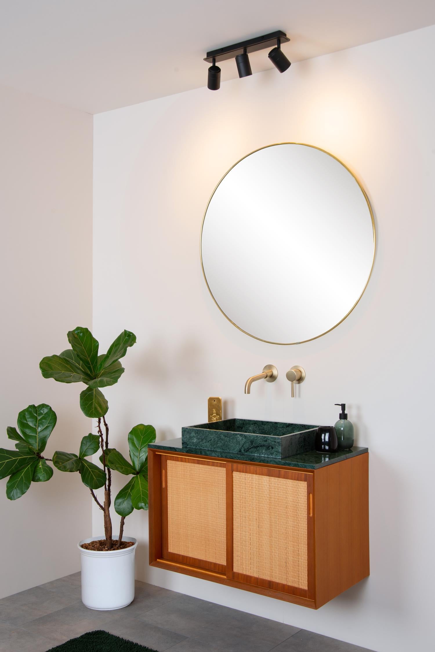 LENNERT - Plafondspot Badkamer - LED Dimb. - GU10 - 3x5W 3000K - IP44 - Zwart
