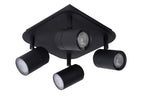LENNERT - Plafondspot Badkamer - LED Dimb. - GU10 - 4x5W 3000K - IP44 - Zwart