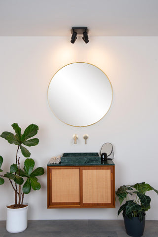 LENNERT - Plafondspot Badkamer - LED Dimb. - GU10 - 4x5W 3000K - IP44 - Zwart