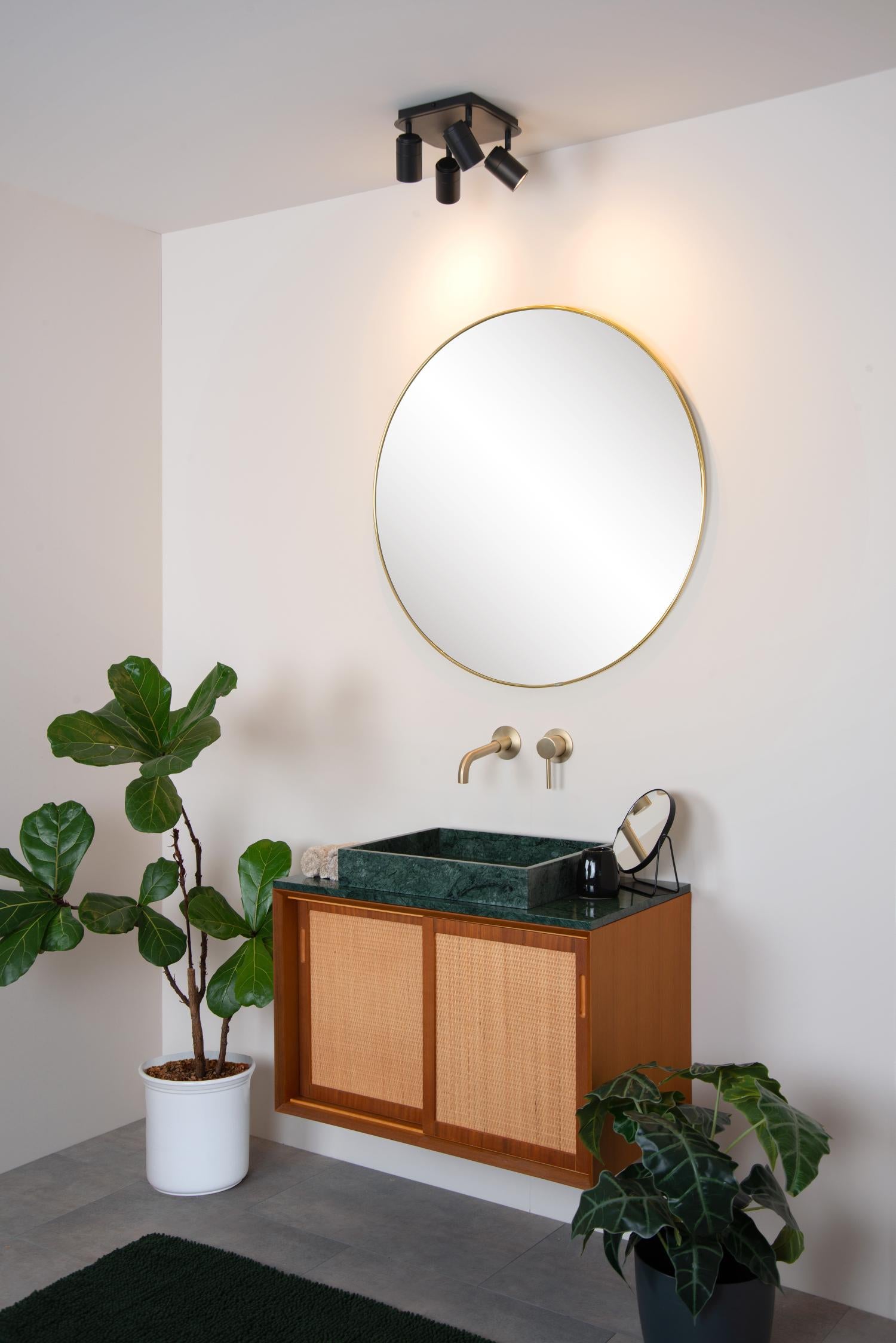 LENNERT - Plafondspot Badkamer - LED Dimb. - GU10 - 4x5W 3000K - IP44 - Zwart