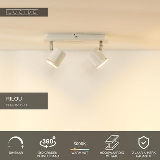 RILOU - Spot plafonnier - LED Var. - GU10 - 2x5W 3000K - Blanc