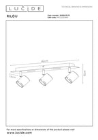 RILOU - Ceiling spot - LED Dimmable - GU10 - 3x5W 3000K - White