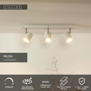 RILOU - Ceiling spot - LED Dimmable - GU10 - 3x5W 3000K - White