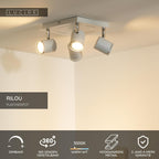 RILOU - Spot plafonnier - LED Var. - GU10 - 4x5W 3000K - Blanc