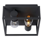 CARLYN - Plafonnier Salle de bain - 2xE14 - IP54 - Noir