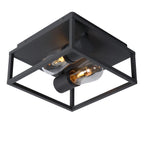 CARLYN - Plafonnier Salle de bain - 2xE14 - IP54 - Noir