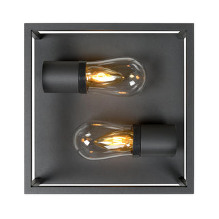 CARLYN - Plafonnier Salle de bain - 2xE14 - IP54 - Noir